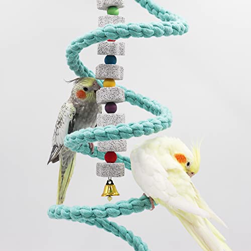 Bird Spiral Rope Perch (118 inches / Blue)