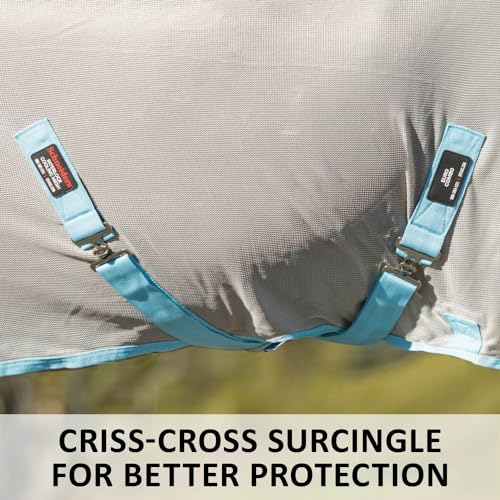 Cooling Soft Interlock Mesh II Horse Fly Sheets (Horse Size 74 / Attached Neck Euro Surcingle / Silver)