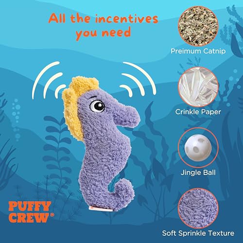Interactive Catnip Cat Plush Toy (Seahorse)