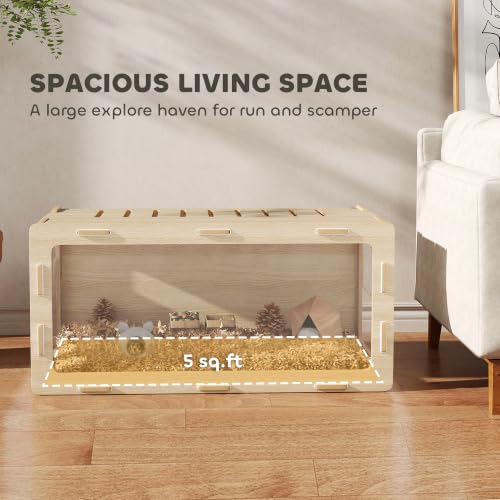 Hamster Cage Easy View Acrylic Panels for Rat 39" x 20" x 18.5" Oak