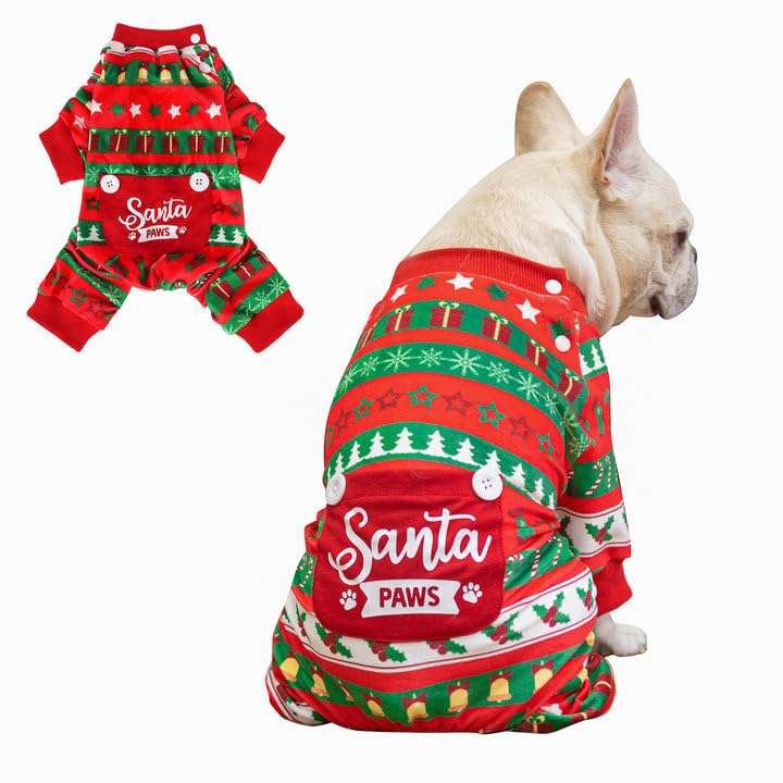 Dog Christmas Pajamas (Red / Medium)