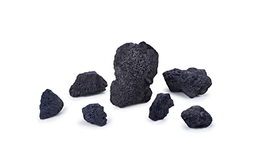 Black Lava Rock 16lb Aquarium Rocks Stones for Fish Tank Decor (04 Black Lava Stones（3-10inch,16lbs）)