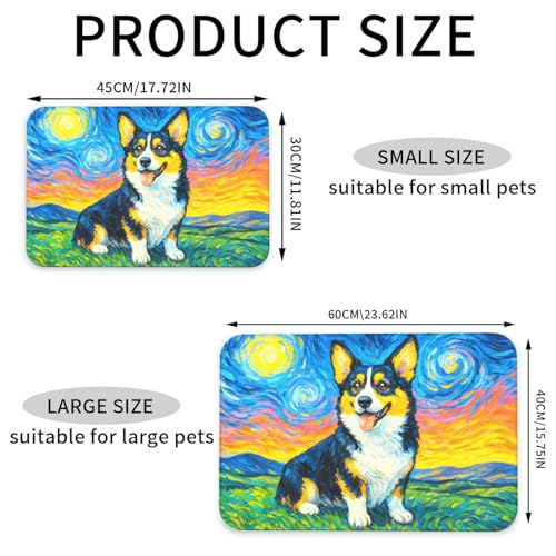 Starry Night Tri Color Dog Dog Food Mat Waterproof Pet Cat Placemat (Starry Night Tri Color Dog / 30x45cm)