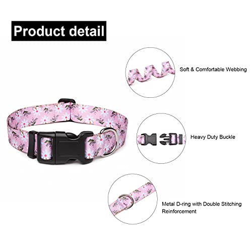 Adjustable Dog Collar (Small / Pink White Flower)