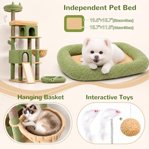 S72 Heavy Duty Cactus Cat Trees for Large Cats 20 lbs+ (Cactus / 72 inch)