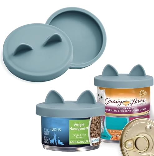 Cat Food Can Lids for 3oz Small Pet Cans (Light Blue)