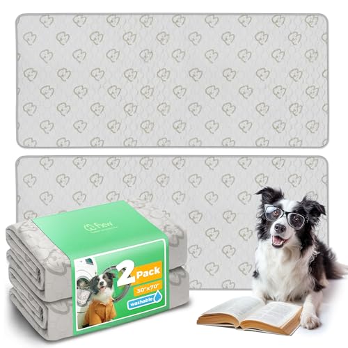 Washable Pee Pads for Dogs (Khaki / 30" x 70" (2 Packs))