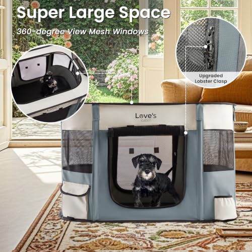 Pet Puppy Dog Playpen (Gray green / Large)