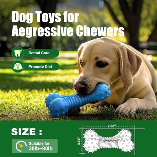 Dog toys for Aggressive Chewers Rubber (Blue)