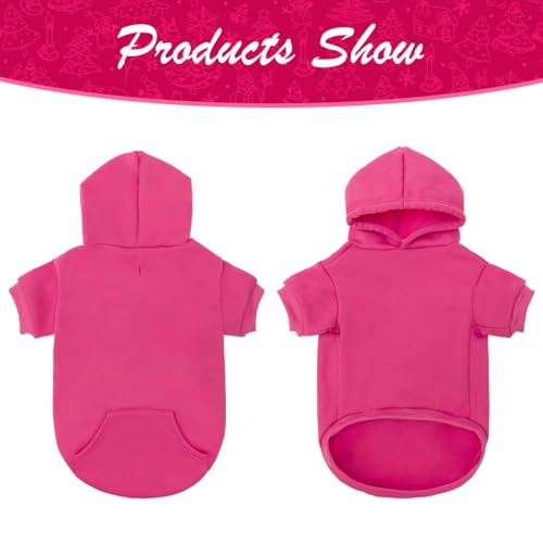 Dog Hoodie for Large Medium Small Dogs (Deep Pink / Large)