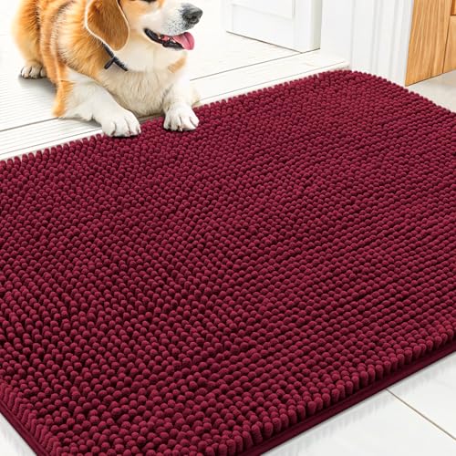 Dog Door Mat for Muddy Paws 30x20 (Burgundy / 30"X20")
