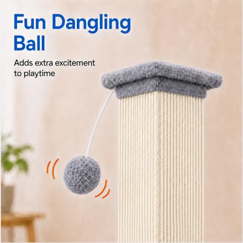 Cat Scratching Post for Indoor Cats (Light Gray)