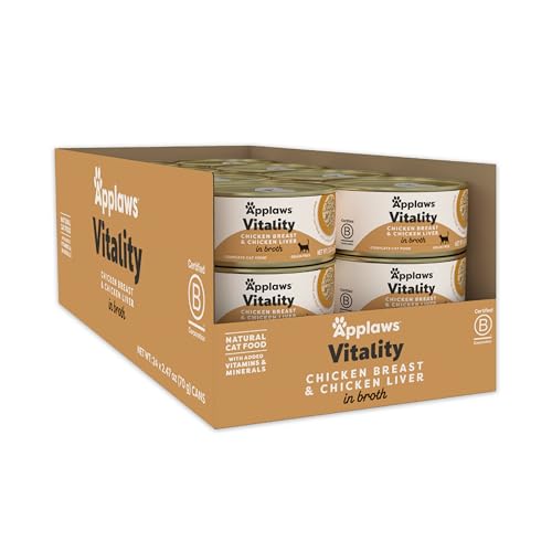Vitality Chicken & Liver in Broth Wet Cat Food 24 (2.47 Ounce (Pack of 24))