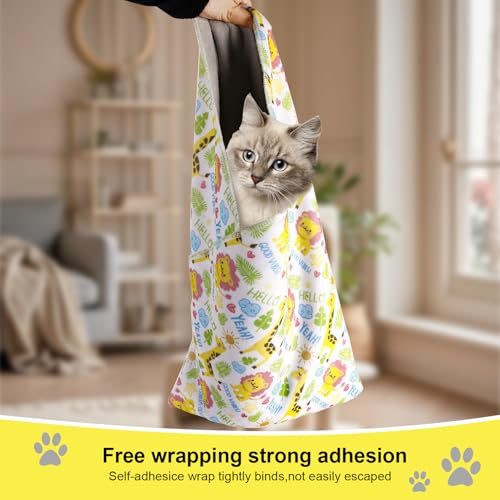 Cat Wrap for Cutting Nails and Grooming (Giraffe Lion Style)