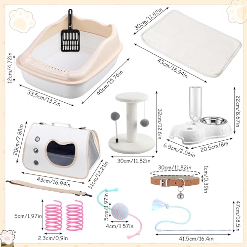 10 Pcs Kitten Starter Kit for Indoor (Classic / Small / White)