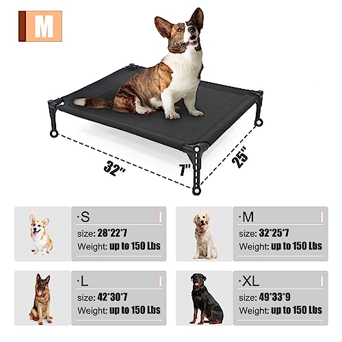 Elevated Dog Bed for Medium Dogs (Dark Grey / Medium)