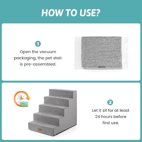 Dog Stairs for Small Dogs (Grey / 19.7x29.5x23.6 inch)