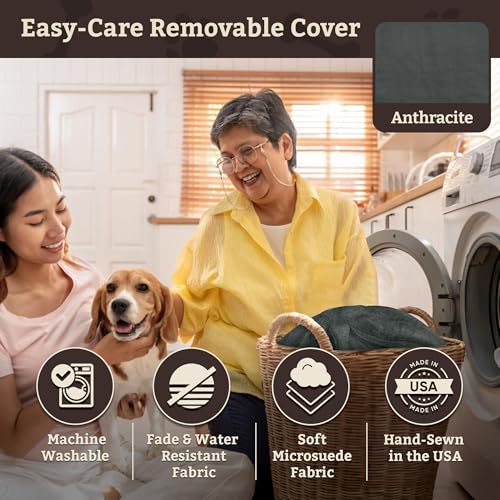 Dog Car Seat for Dogs up to 25lbs (Anthracite with Black / Medium)