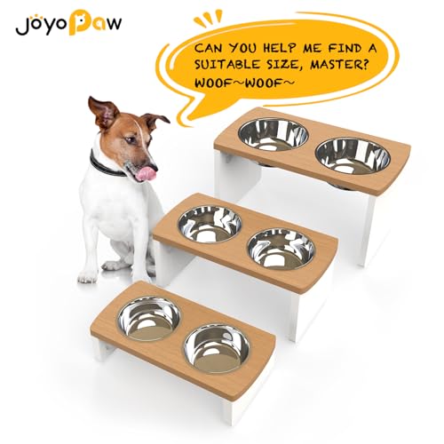 Elevated Dog Bowls (Teak - White / Medium: 7'' Tall-40oz Bowl)