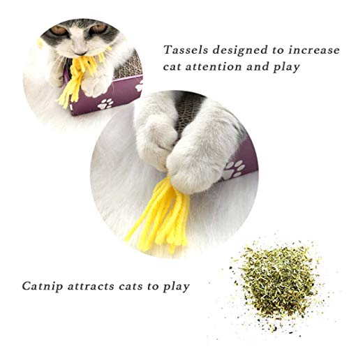 Cat Scratcher Cardboard Wide Scratching Board Reversible Corrugate Cat Scratch Pad with Box Catnip Included Large 3PCS (XL-3pack)
