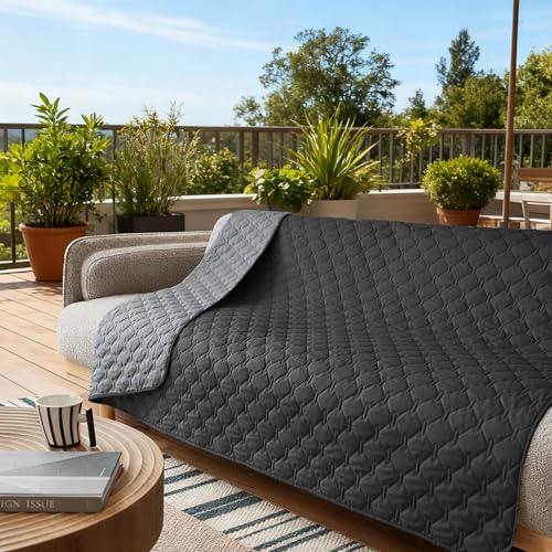 Waterproof Pet Blanket for Bed (52x82 Inch (Pack of 1) / Dark Charcoal/Light Charcoal)