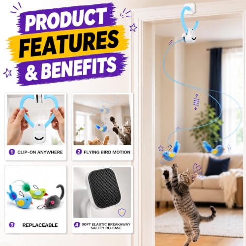 Interactive Cat Toys for Indoor Cats (Blue)