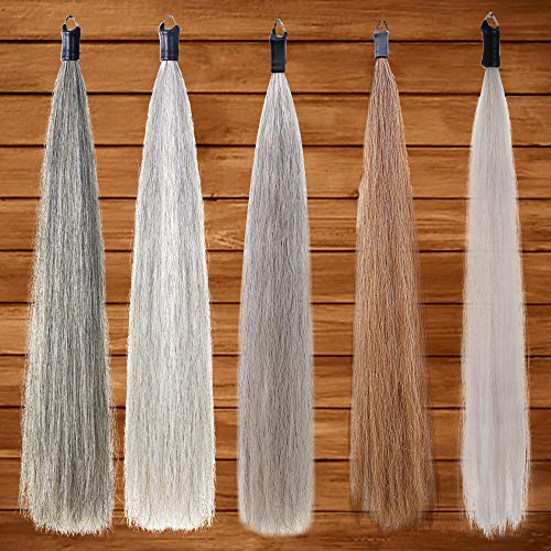 Horse Tail Extensions with Braided Horsehair Loop (1 LB (34"-36") / Dark Gray)