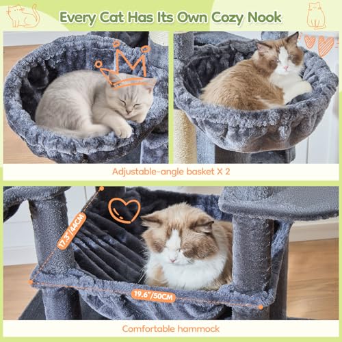 72 in Cat Tree (Smoke Gray)