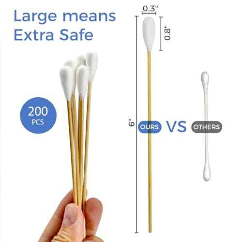 6 Inch Large Cotton Swabs (200PCS)