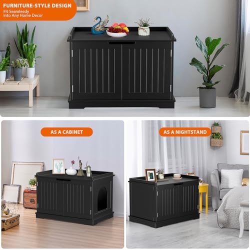 Cat Litter Box Enclosure (Black)