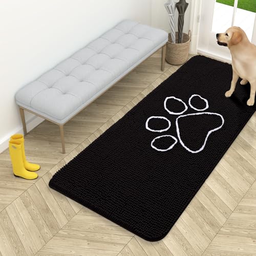 Dog Door Mat for Muddy Paws 54x24 (Black / 54" X 24")