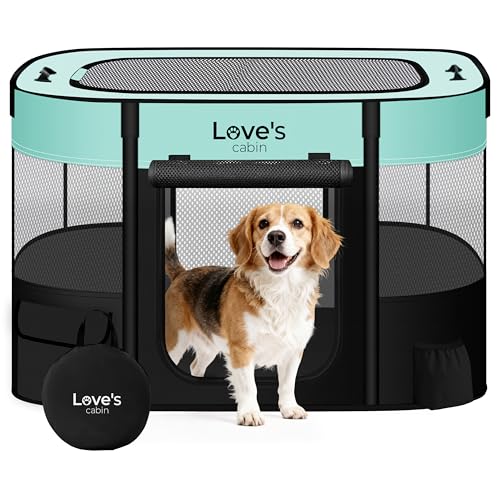Pet Puppy Dog Playpen (Green / Large)