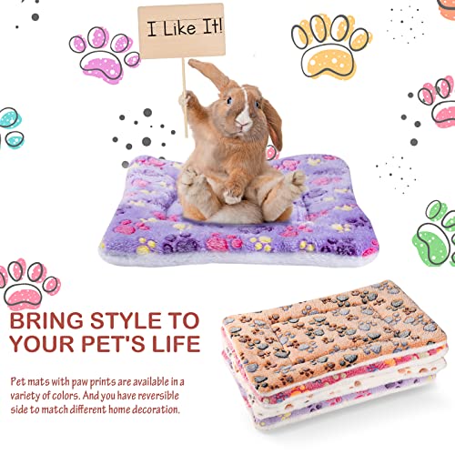 4 Pack Soft Pet Bed Mat Small Dog Crate Fleece (13 x 10 Inches / Vivid Color)