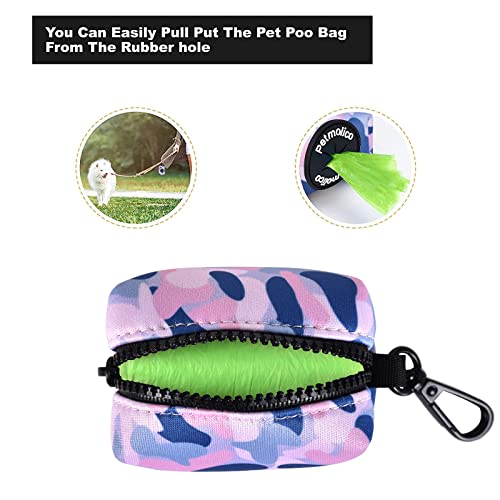 Dog Poop Bag Holder Dispenser 2 Pack (Blue Pink Camouflage)