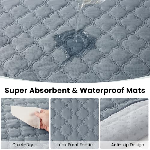 Dog Playpen Cat Puppy Pen (Gray green with Pad / Small)