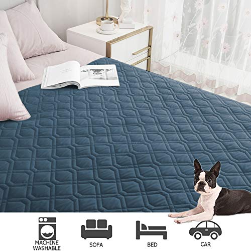 Waterproof Dog Bed Cover Pet Blanket for Furniture Bed Couch Sofa Reversible (30x53 Inch (Pack of 1) / Navyblue+stoneblue)