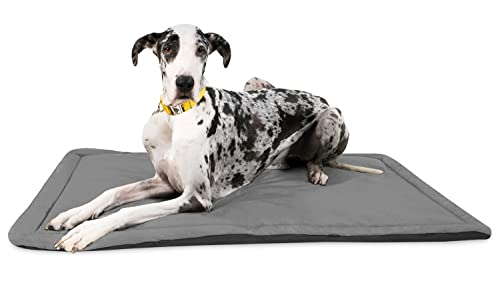 Tough Ripstop Dog Crate Pad (XX-Large (52" L x 36" W) / Light Gray Velvet)