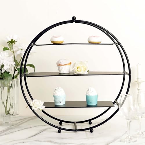Efavormart 21" Matte Black Metal Tiered Cupcake Stand (3-Tier 21" / Matte Black)