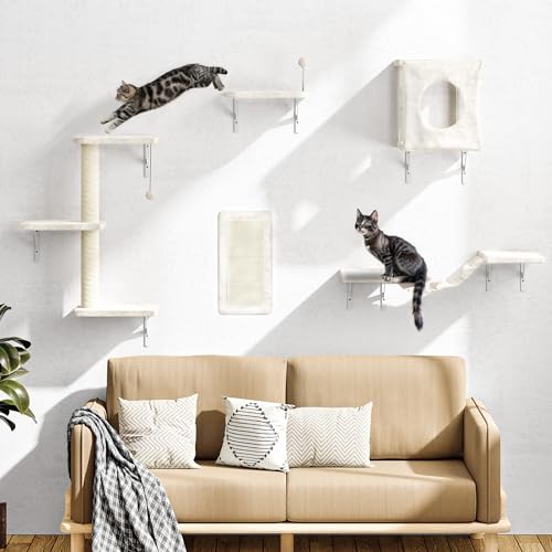 Cat Wall Shelves Set (Beige)