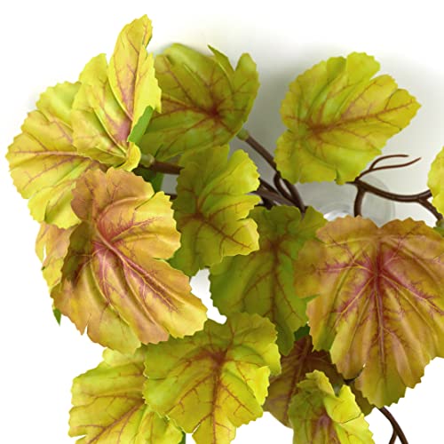 Yellow Reptile Terrarium Plants Fake Heuchera Hanging Suction Décor (Fake Heuchera Micrantha Yellow)
