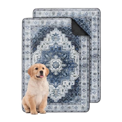 Washable Pee Pads for Dogs 2 Pack (24"x36"(2 Pack) / E Blue)