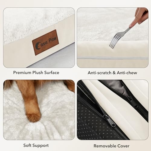 Waterproof Orthopedic Dog Bed for Extra Large Dogs (Beige / 41.0"L x 27.0"W x 8.0"Th)