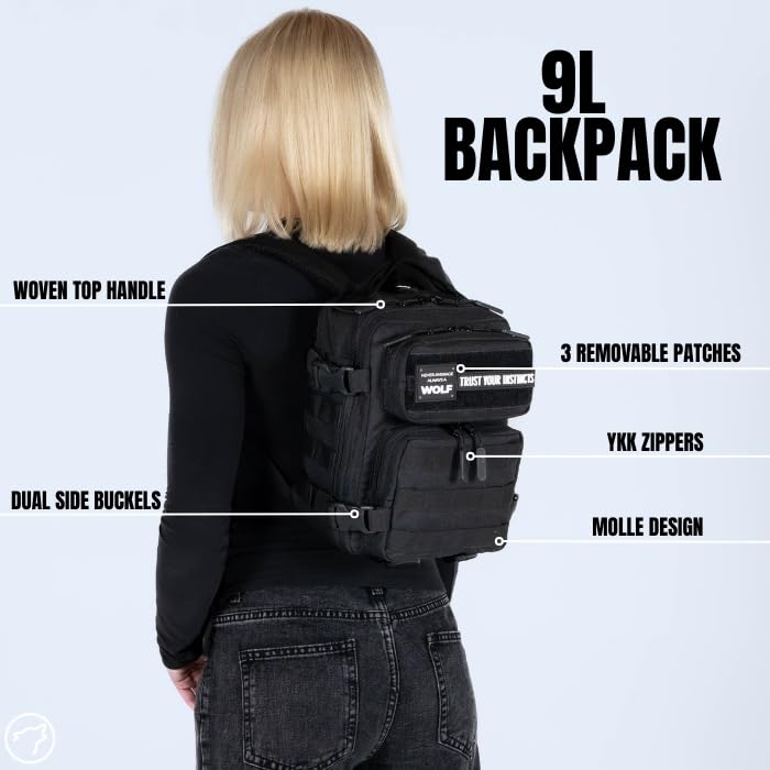 9L Mini Backpack 1000D Compact Gym EDC Bag (Elite Red)
