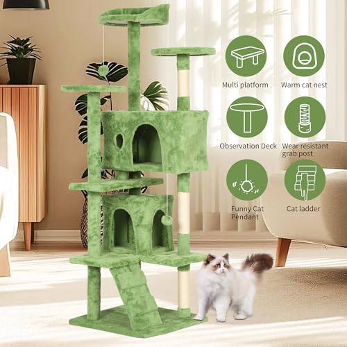 70" Cat Tree Tower (70in / Green)