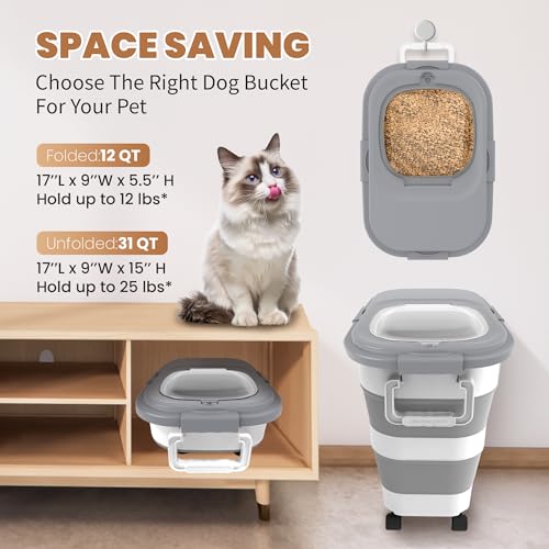 23 25Lbs Airtight Dog Food Storage Container (Grey/25 LBS)