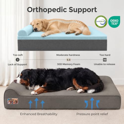 Orthopedic Dog Beds for Large Dogs (X-large / Dark Grey)