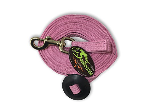 Lunge Line for Horses Cotton Horse Lunge Line with Bolt Snap & Rubber Stop (Pink / 24')