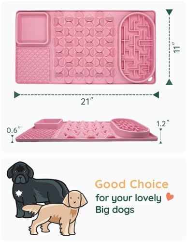 Slow Feeder Bowl for Large Dog (Pink)