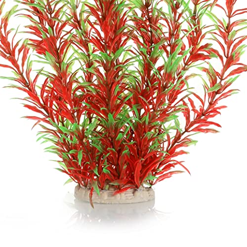Aquarium Decor Plastic Plants Extra Large 21 Inch Artificial Plants (Wine 2pcs)