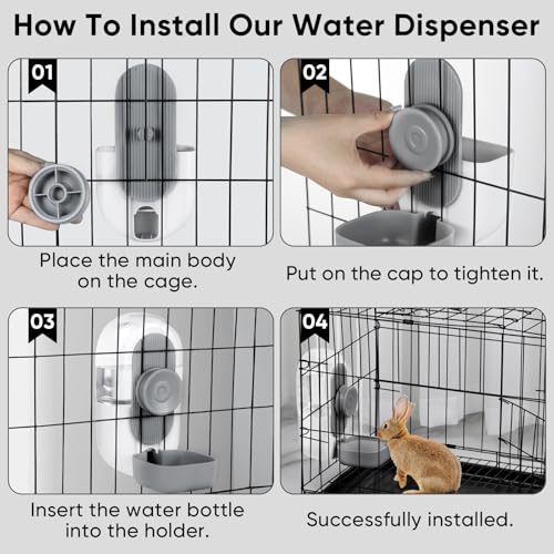28oz Rabbit Water Bottle Dispenser (Gray)
